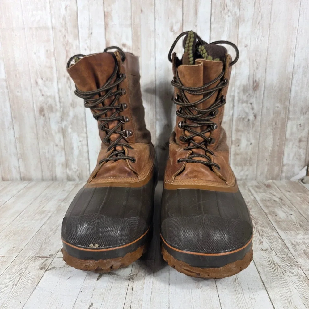 LaCrosse Iceman Mens 11 Brown Leather Rubber Insulated Winter Pac Boots USA Made